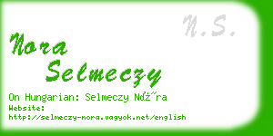 nora selmeczy business card